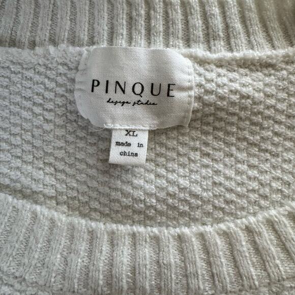 NWOT Pinque Waffle Knit Long Sleeve Color Block Stripped Cropped Sweater Size XL - Picture 5 of 10